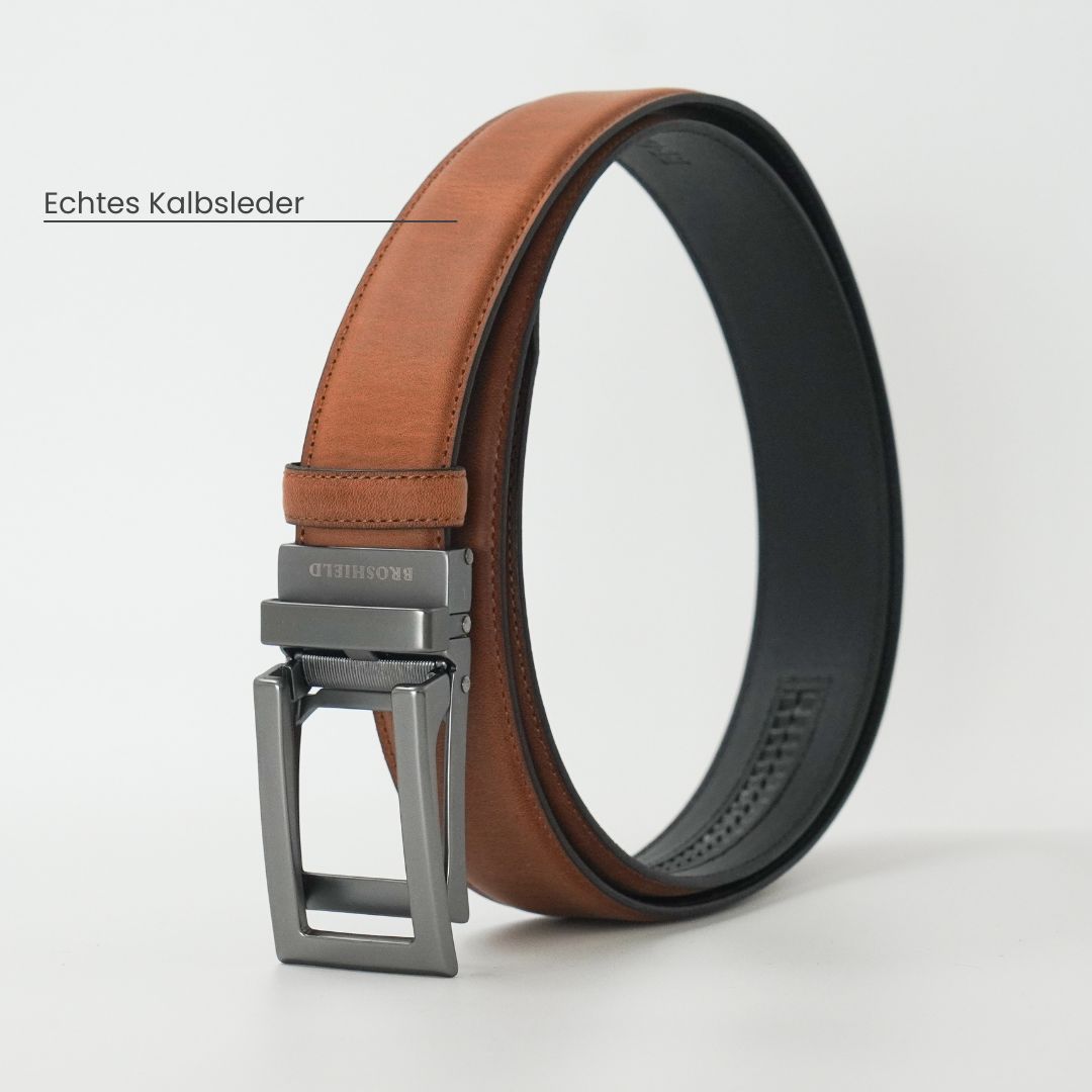 SALE: BROSHIELD® - Automatik Gürtel ohne Löcher – Hochwertiger Echtledergürtel für Herren