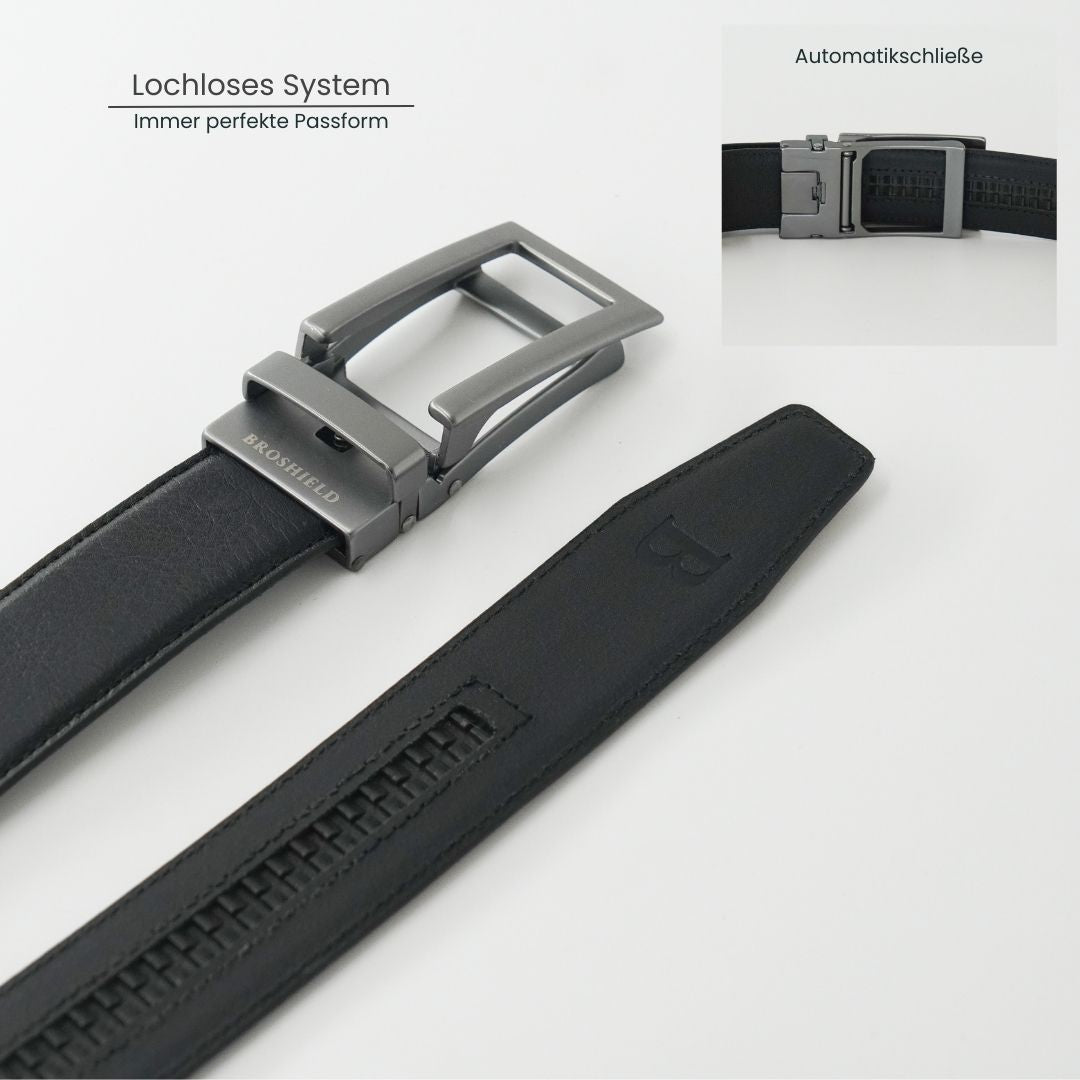 SALE: BROSHIELD® - Automatik Gürtel ohne Löcher – Hochwertiger Echtledergürtel für Herren