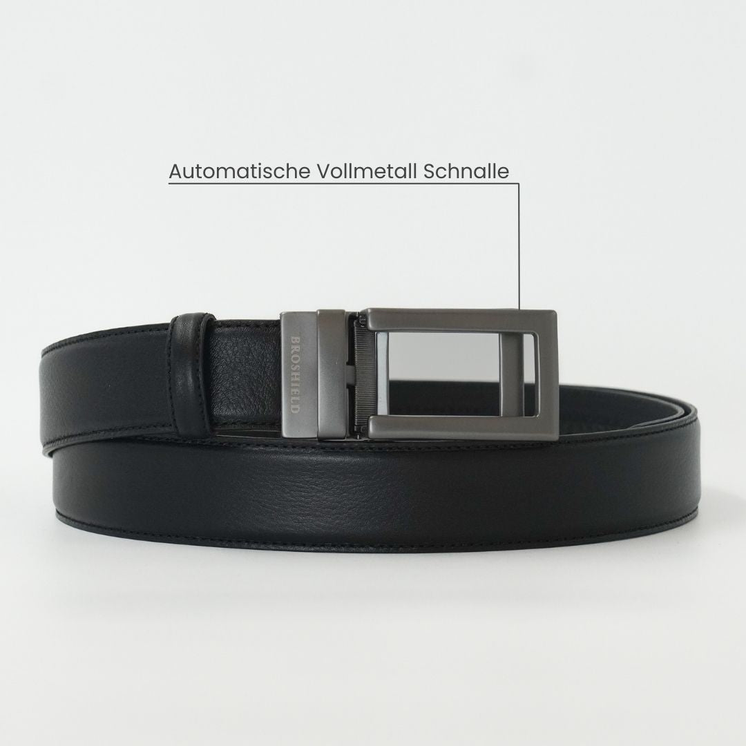 SALE: BROSHIELD® - Automatik Gürtel ohne Löcher – Hochwertiger Echtledergürtel für Herren