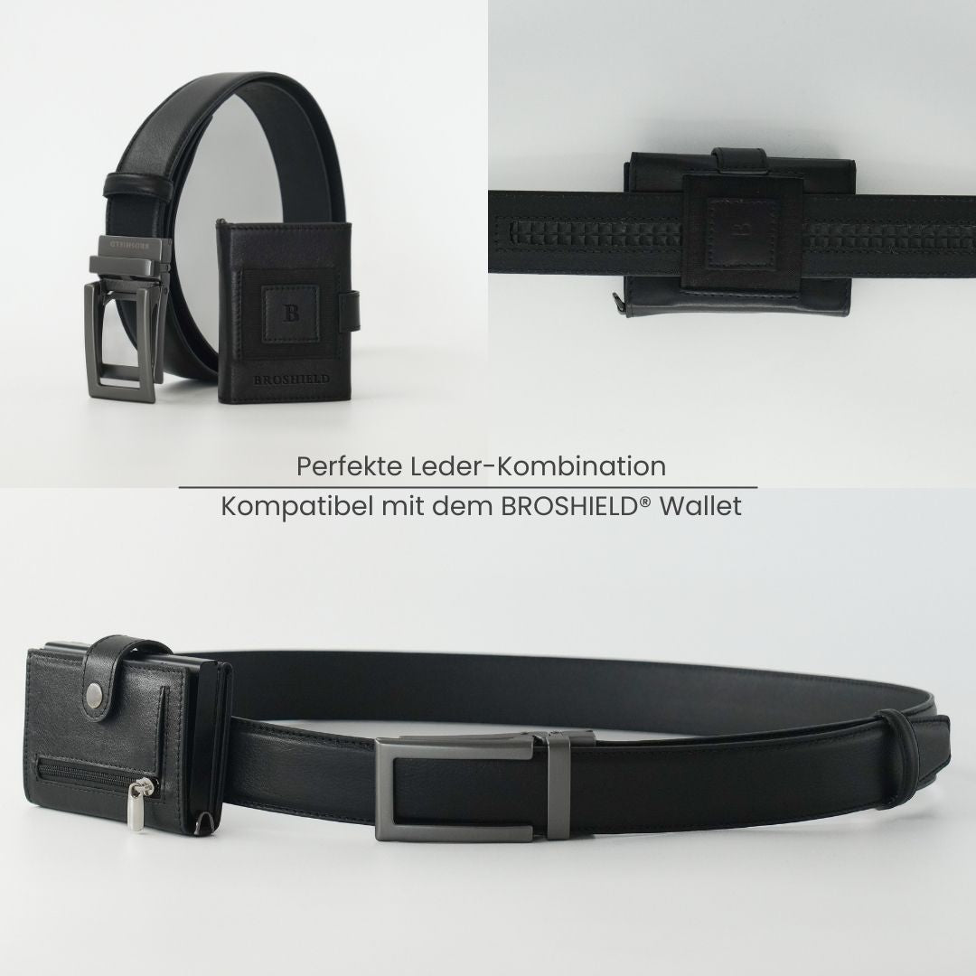SALE: BROSHIELD® - Automatik Gürtel ohne Löcher – Hochwertiger Echtledergürtel für Herren